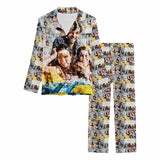Custom Photos Couple Matching Pajamas Personalized Photo Loungewear Set Sleepwear For Men Women