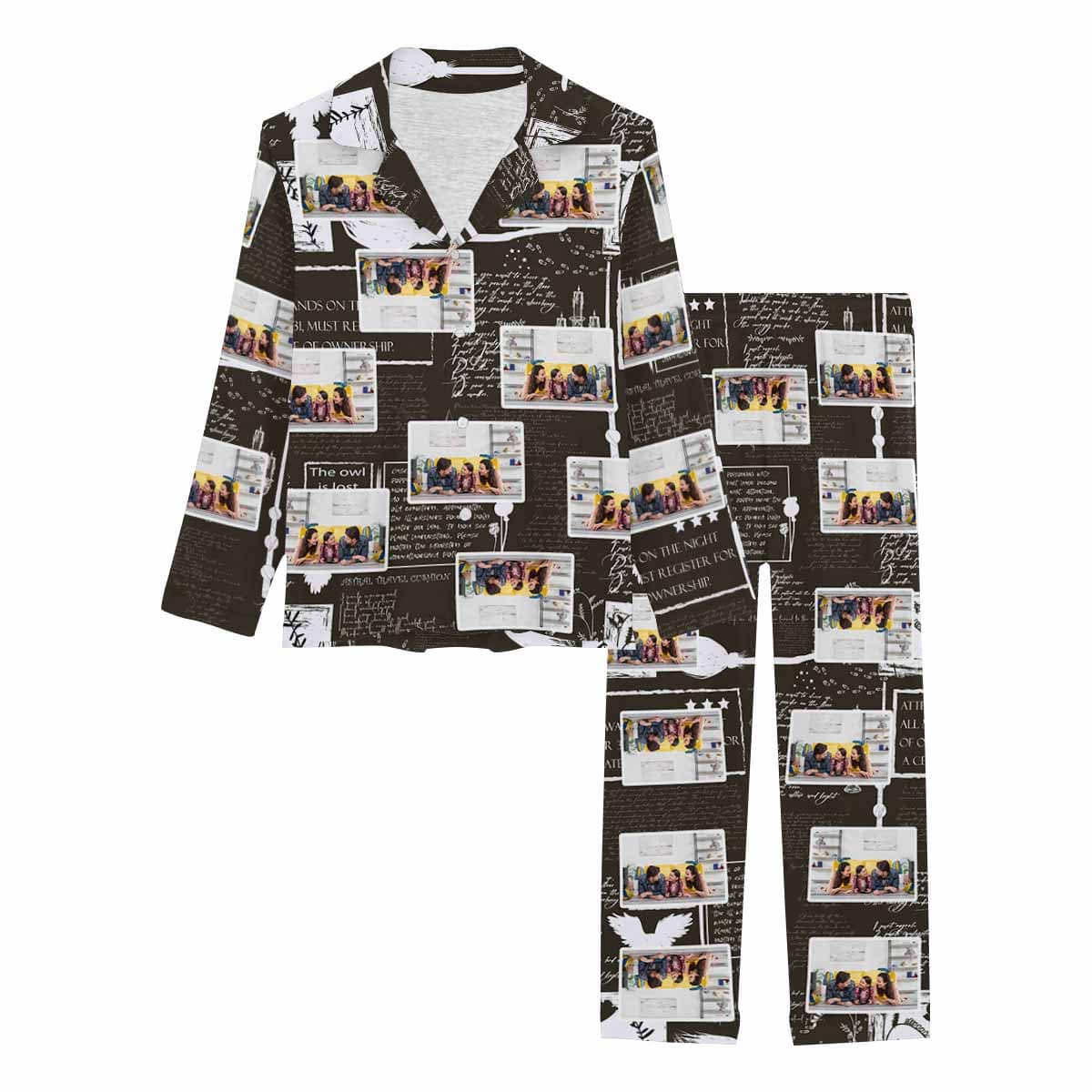 Custom Photo Couple Matching Pajamas Personalized Photo Loungewear Set Sleepwear For Men Women