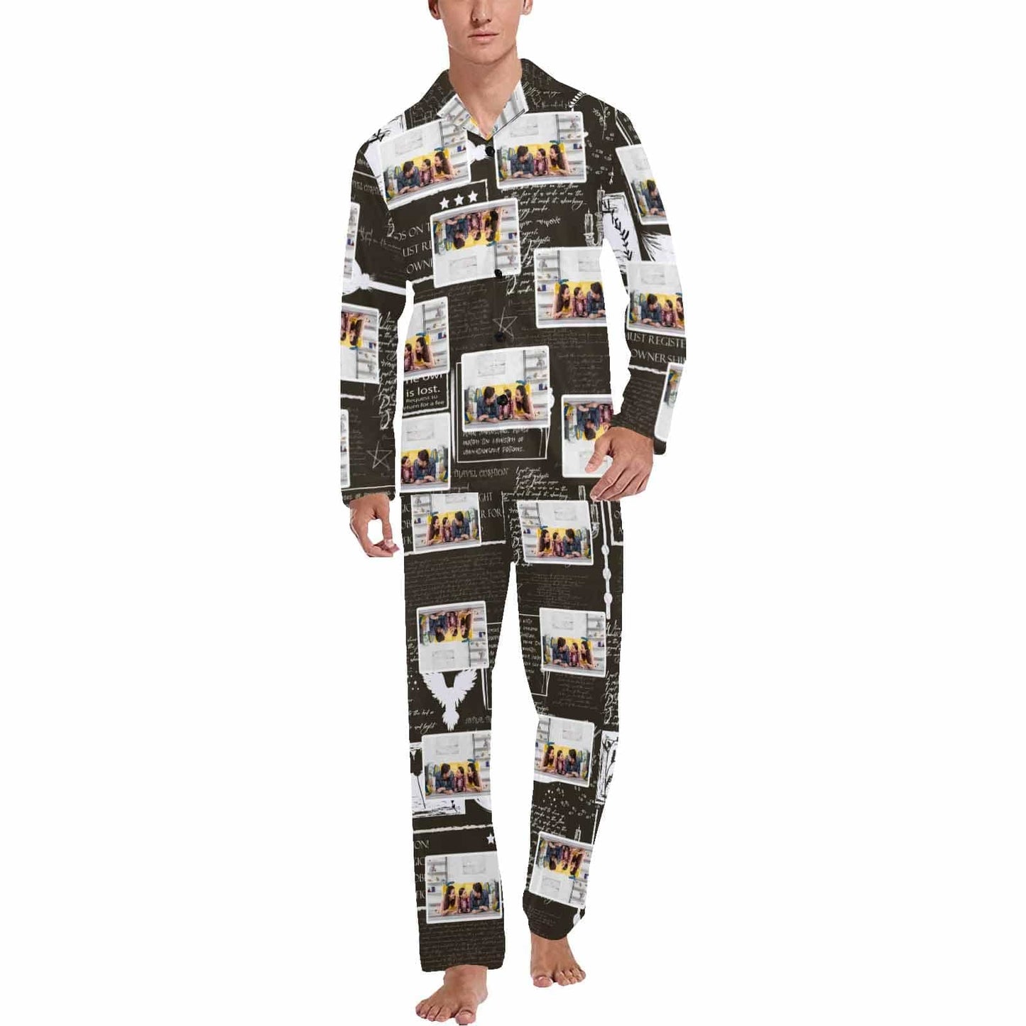 Custom Photo Couple Matching Pajamas Personalized Photo Loungewear Set Sleepwear For Men Women