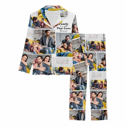 Custom Photos&Text Couple Matching Pajamas Personalized Photo Loungewear Set Sleepwear For Men Women