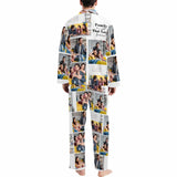 Custom Photos&Text Couple Matching Pajamas Personalized Photo Loungewear Set Sleepwear For Men Women