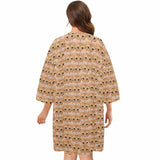Custom Seamless Face Women's Oversized Sleep Tee Nightdress Personalized Loose Nightshirt