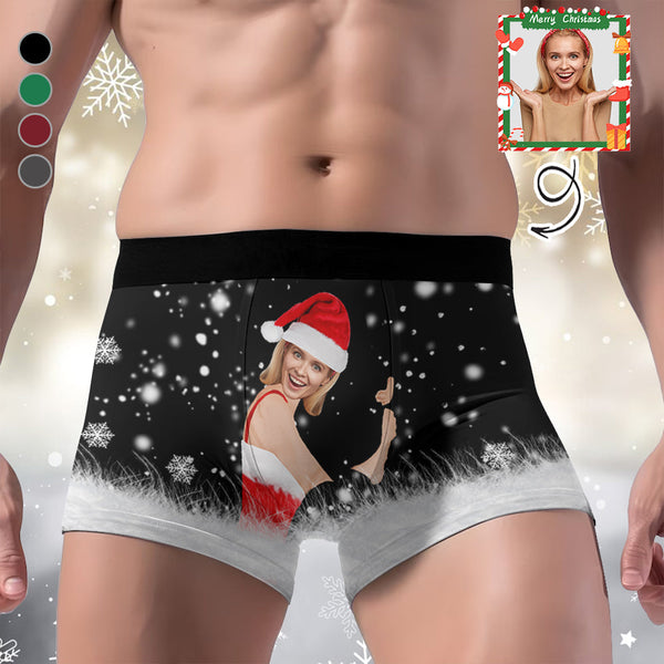 Personalized Men's Boxer Briefs Custom Face Christmas Gift Hug Underwear for Boyfriend Husband Men Best Gift for Him