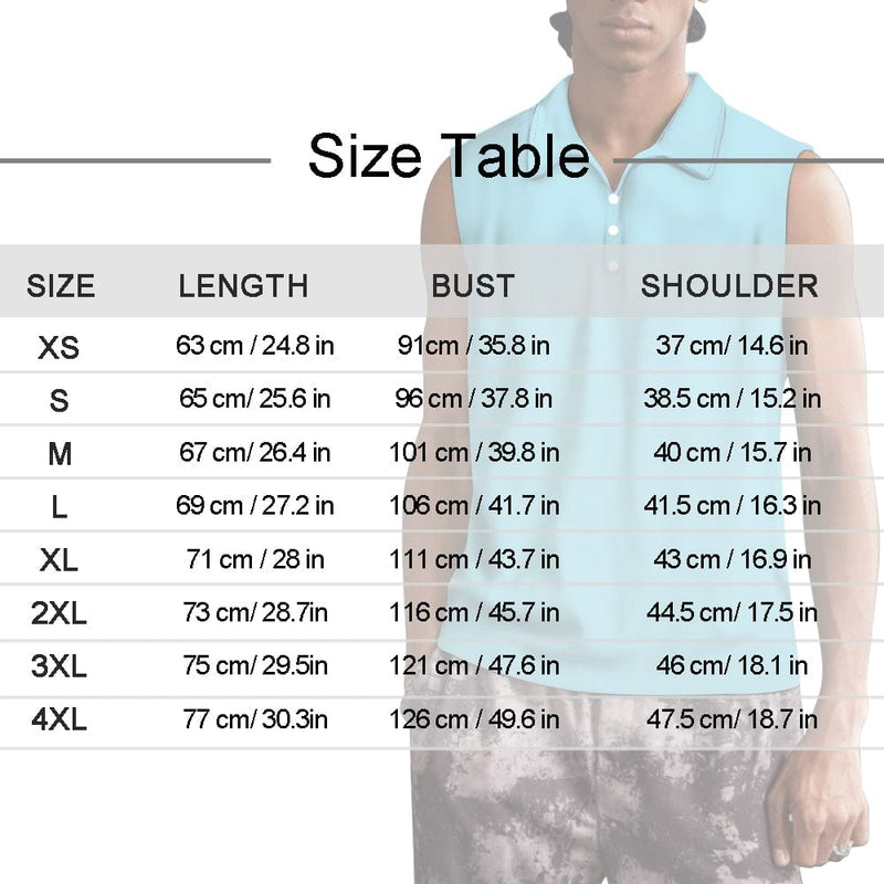 Custom Face American Flag Style Sleeveless Polo Shirt Button Up Summer Casual Workout Tank Tops