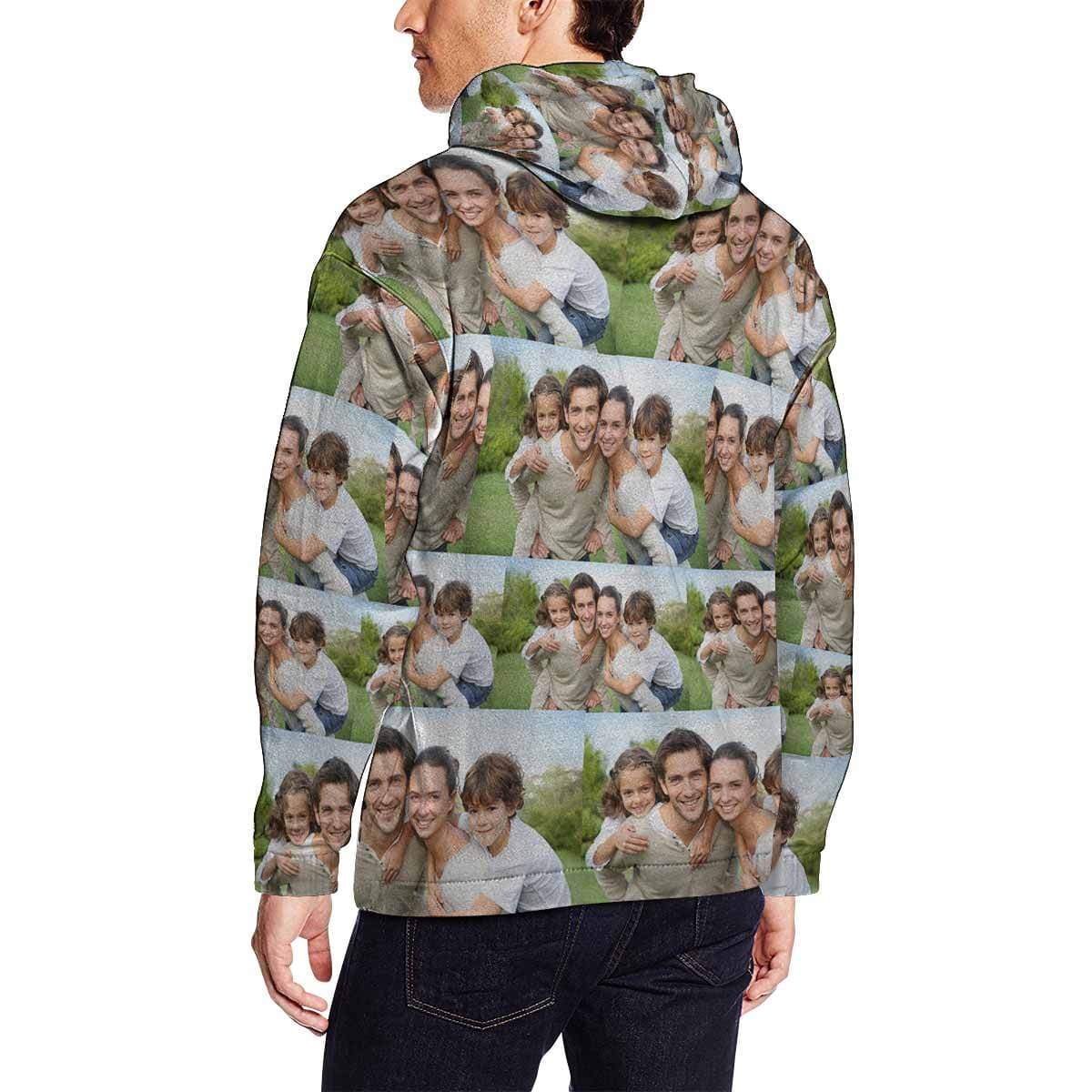 Custom Photo Stitching Men's Pullover Hoodie