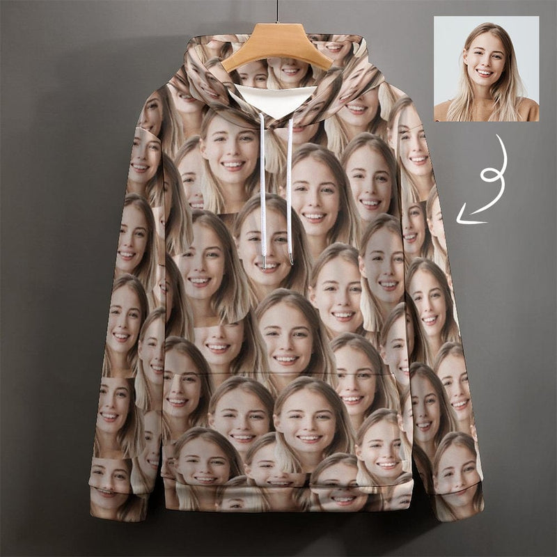 [TikTok Hot Sale] #Flash Sale #Only $39.99-Custom Face Unisex Hoodie Personalized Big Face Loose Hoodie Top Outfits Over Size Hooded Pullover