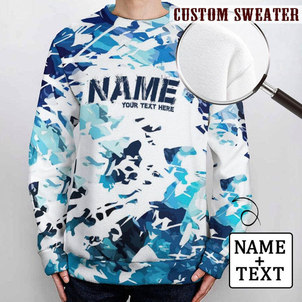 Custom Name & Text Round Neck Sweater for Men Fragment Design Custom Face Ugly Sweater Long Sleeve Lightweight Sweater Tops