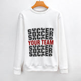 Custom Team Name Round Neck Sweater for Men Ugly Sweater FIFA World Cup Soccer Football Long Sleeve Lightweight Sweater Tops