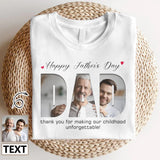 Happy Father's Day Custom Family Photo White Light T-shirts