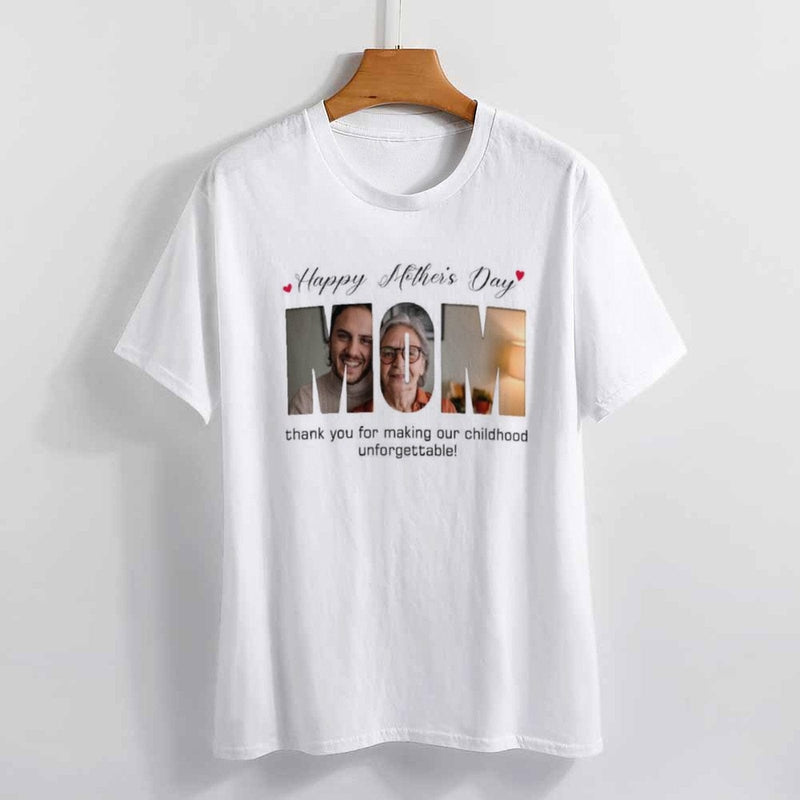 Happy Father's Day Custom Family Photo White Light T-shirts