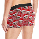 Personalized Men's Boxer Briefs Custom Face Christmas Hat Red Underwear for Boyfriend Husband Men Best Gift for Him