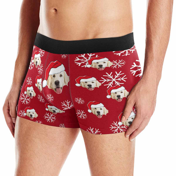 Personalized Men's Boxer Briefs Custom Pet Face Christmas Underwear for Boyfriend Husband Men Best Gift for Him