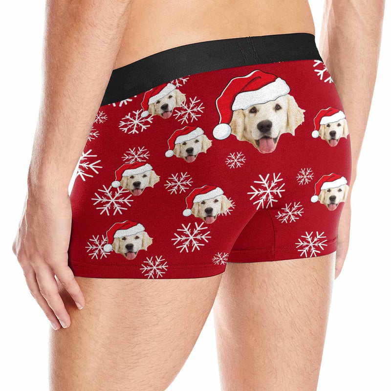 Personalized Men's Boxer Briefs Custom Pet Face Christmas Underwear for Boyfriend Husband Men Best Gift for Him