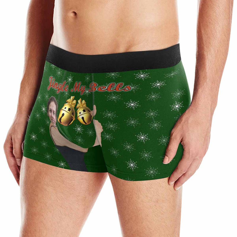 Personalized Men's Boxer Briefs Custom Jingle My Bells Christmas Gift Underwear for Boyfriend Husband Men Best Gift for Him