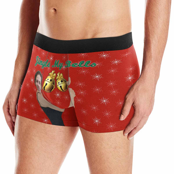 Personalized Men's Boxer Briefs Custom Jingle My Bells Christmas Gift Underwear for Boyfriend Husband Men Best Gift for Him