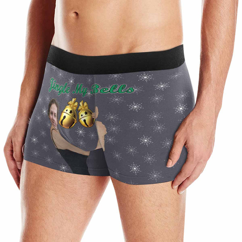 Personalized Men's Boxer Briefs Custom Jingle My Bells Christmas Gift Underwear for Boyfriend Husband Men Best Gift for Him