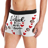 Personalized Men's Boxer Briefs Custom Face I Licked It Love Heart Underwear for Boyfriend Husband Men Best Gift for Him
