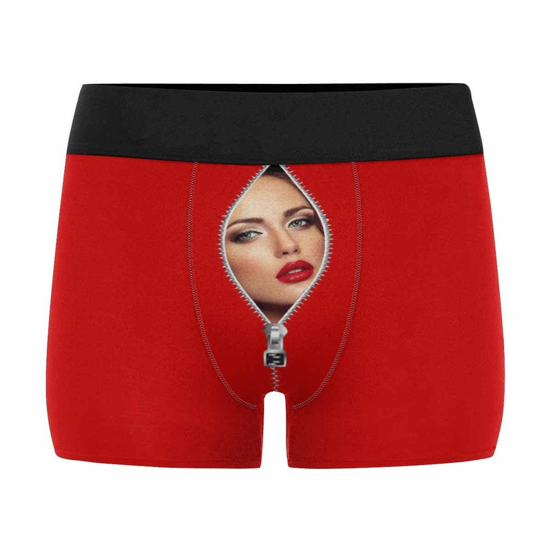 Personalized Men's Boxer Briefs Custom Zip Face Underwear for Boyfriend Husband Men Best Gift for Him