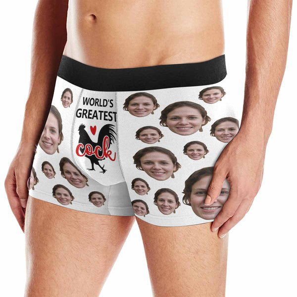 Personalized Men's Boxer Briefs Custom Face Worlds Greatest Cock Underwear for Boyfriend Husband Men Best Gift for Him