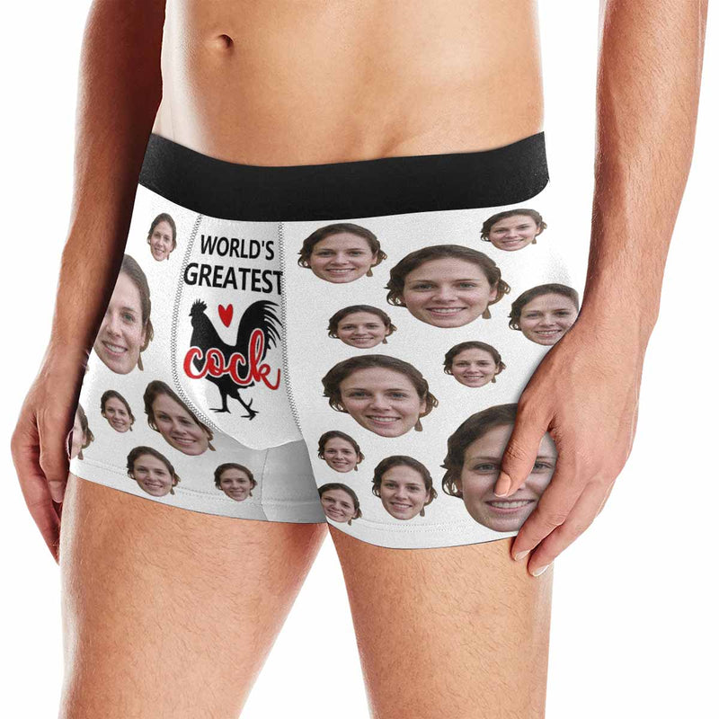 Personalized Men's Boxer Briefs Custom Face Worlds Greatest Cock Underwear for Boyfriend Husband Men Best Gift for Him