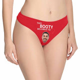 Personalized Women's Panties Custom Face Booty Belongs Women's Thong Custom Underwear