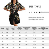 Personalized Women's Satin Nightgown Custom Face Flower Blue Silk Nightshirt Button Down Sleepshirt