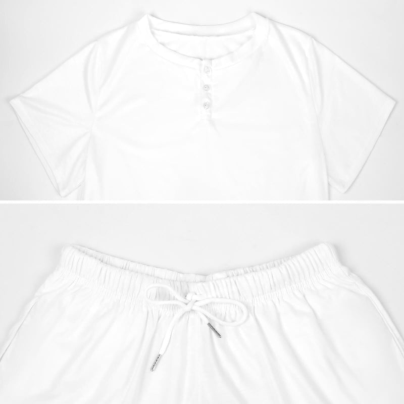 Custom Boyfriend Face Black Pajama Set Women's Short Sleeve Top and Shorts Loungewear Athletic Tracksuits
