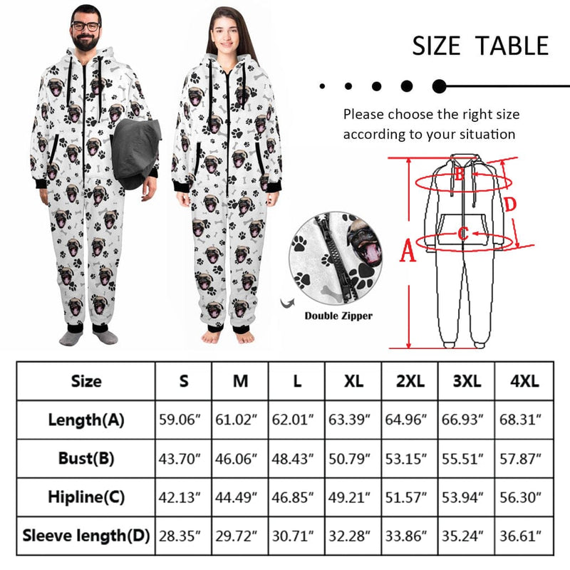 Custom Seamless Face Onesie Pajamas Flannel Fleece Adult Jumpsuit Homewear