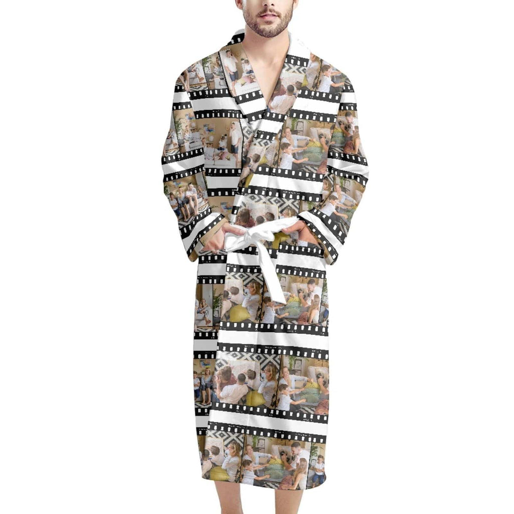Men's Dragon Print Long Sleeve Satin Bathrobe Homewear - Temu