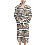 Custom Photo Tape Style Robe Men's Summer Bathrobe Gifts for Father's Day Gift