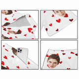 [Couple Pajamas] Custom Face Pajamas Red Love Summer Loungewear Personalized Couple Matching V-Neck Short Pajama Set