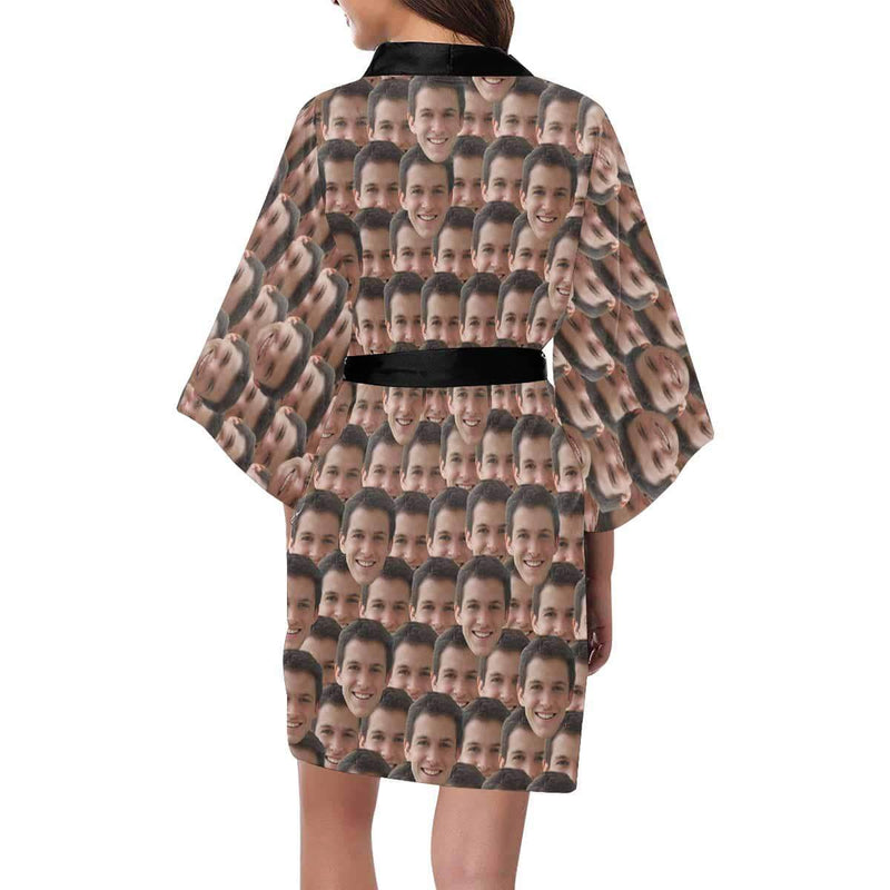 Custom Boyfriend Seamless Face Pajamas Sleep Loungewear Personalized Women's Short Pajama Set
