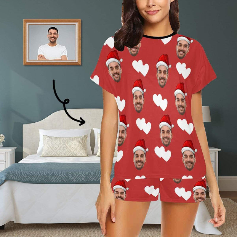 Custom Christmas Pajamas Personalized Face Love Women's Pajama Set