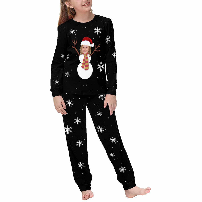 Custom Face Christmas Dwarf&Snowman Sleepwear Personalized Family Slumber Party Matching Long Sleeve Pajamas Set