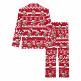 Custom Face Christmas Snowflake Tree Women's Long Pajama Set Pajama Top&Pajama Bottom