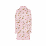 Custom Face Fleece Robe Pink Personalized All Over Print Pajama Kimono Robe for Men Women
