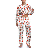 Custom Face Love Heart Girlfriend White Men's Pajamas Personalized Funny Nightwear Long Sleeve for Him