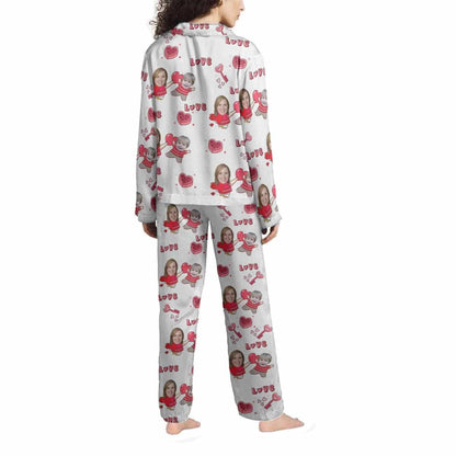 Custom Face Love MOM & BABY Women's Long Pajama Set Mother's Day & Birthday Gift