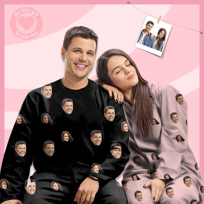 Custom Face My Valentine My Lover Couple Matching Pajamas