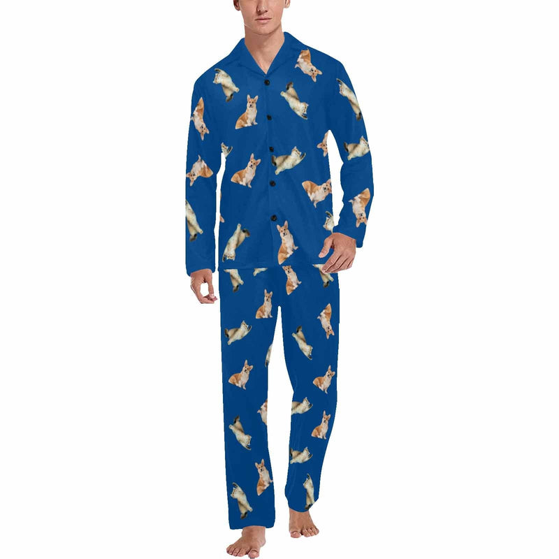 Custom Face Pet Dog Print Long Pajama Set&Grandma Grandpa Pajamas Personalized Photo Long Pajama Set Sleepwear