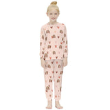 Personalized Kid's Long Sleeve Pajamas Set for 6-12Y Custom Face Love Heart Nightwear