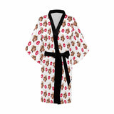 Custom Face Red Lips Women's Short Pajamas Personalized Photo Pajamas Kimono Robe