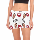 Custom Face Women's Pajama Shorts Personalized XXOO Sleepwear Shorts