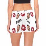 Custom Face Women's Pajama Shorts Personalized XXOO Sleepwear Shorts