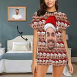 Custom Face Womens Christmas Pajamas Womens Short Pajama Set Xmas Gift