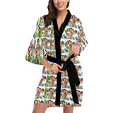 Custom Family Photo Women's Short Pajamas Personalized Photo Pajamas Kimono Robe