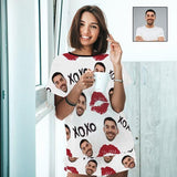 custom husband face Nightwear XOXO Red Lips Women's Pajama Set