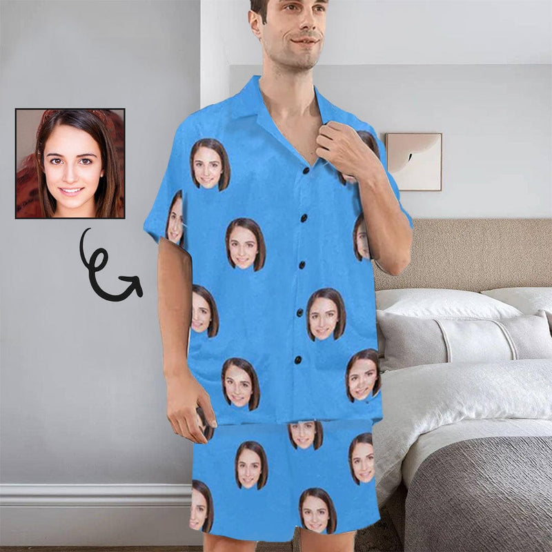 Custom Lover Face Pajamas Loungewear Personalized Men's Pajama Set