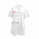 Custom Name Sleepwear Pajamas Personalized Bridesmaid Women's V-Neck Short Pajama Set Bridal Shower Pajamas Bride Pajamas Gift