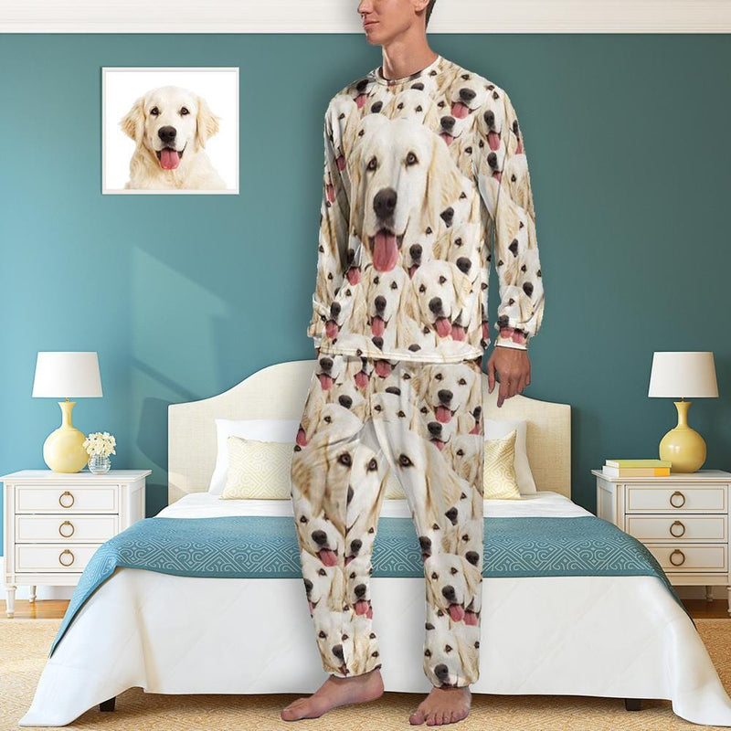 Custom Pajamas with Pets Face My Dog Sleepwear Personalized Photo Women's Short&Long Sleeve Pajama Set